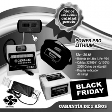 POWER BATTERY PRO LITHIUM 12V 26AH CON CARGADOR AIR COOLING