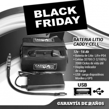 BATERIA LITIO CADDY-CELL+ USB  12V - 16AH CON CARGADOR