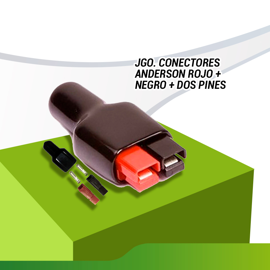 CABLE BATERIA CON CONECTOR ANDERSON ROJO + NEGRO